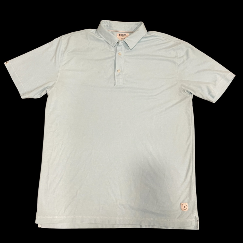 LinkSoul Tempus Fugit Polo Men’s XL Light Blue/Teal